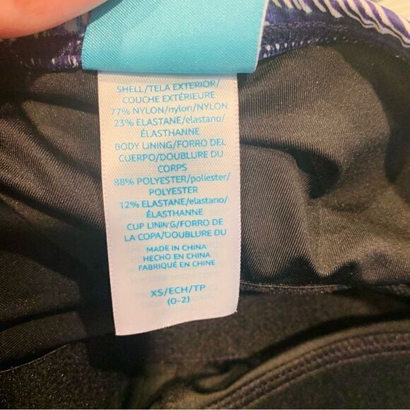 Coastal Blue Tropical Print One Piece Swimsuit Size XS - Picture 8 of 11